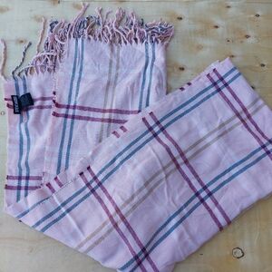 Steve Madden Plaid Scarf PINK Fringe Super CUTE WINTER Scarf